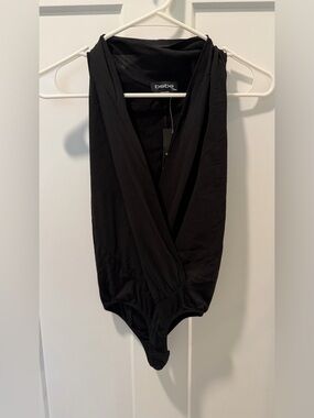 Bebe Silk Sleeveless Wrap Bodysuit - Silk Drape Neckline Bodysuit NWT